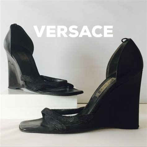 female versace shoes|gianni Versace women's wedge shoes.